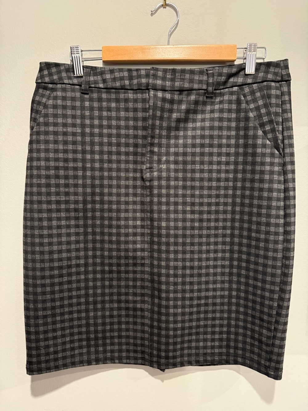 Kut from the Kloth Black and Gray Gingham Skirt